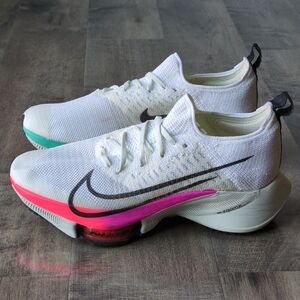 Nike Womens Air Zoom Tempo NEXT% Flyknit White Running Shoes Sneakers Size 9